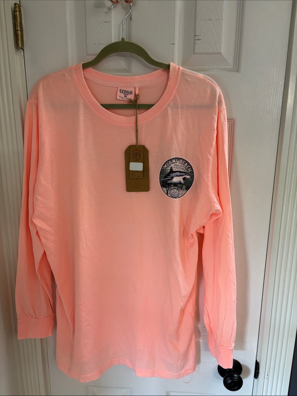 Southern Marsh Miami Beach Long-Sleeve Tee - Peach